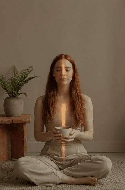 The pause before eating: a moment of stillness before you begin, from the Body Intelligence Framework by Agaath Zondervan